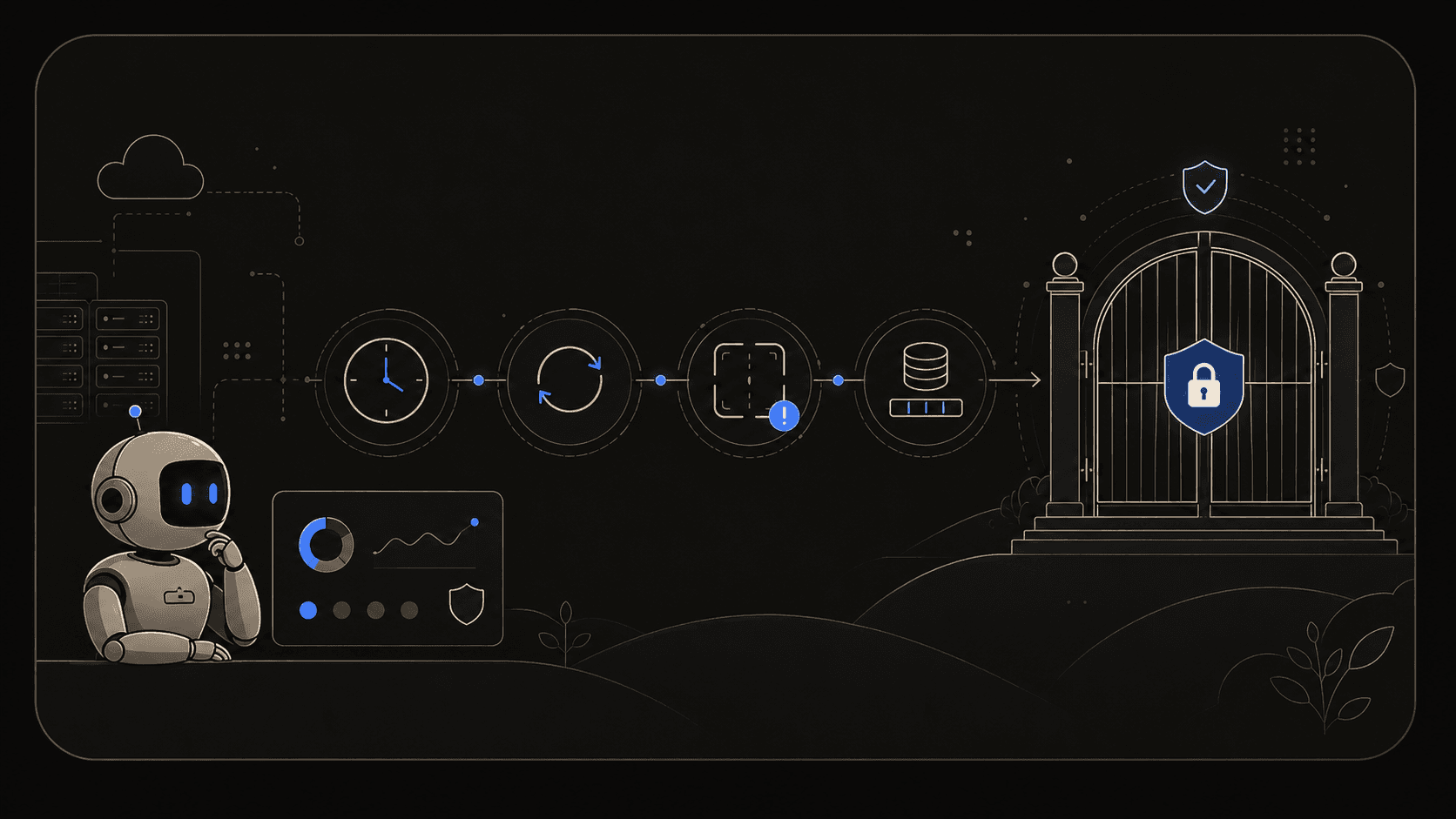 A fail-closed authentication path with freshness, replay, and storage checks before access.